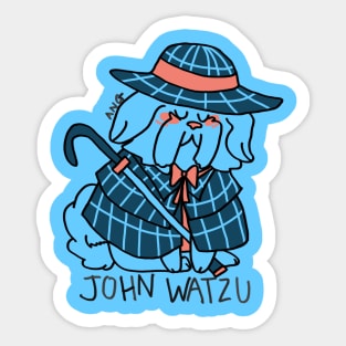 John Watzu - Shih Tzu Funny Dog Literature Pun Blue Sticker